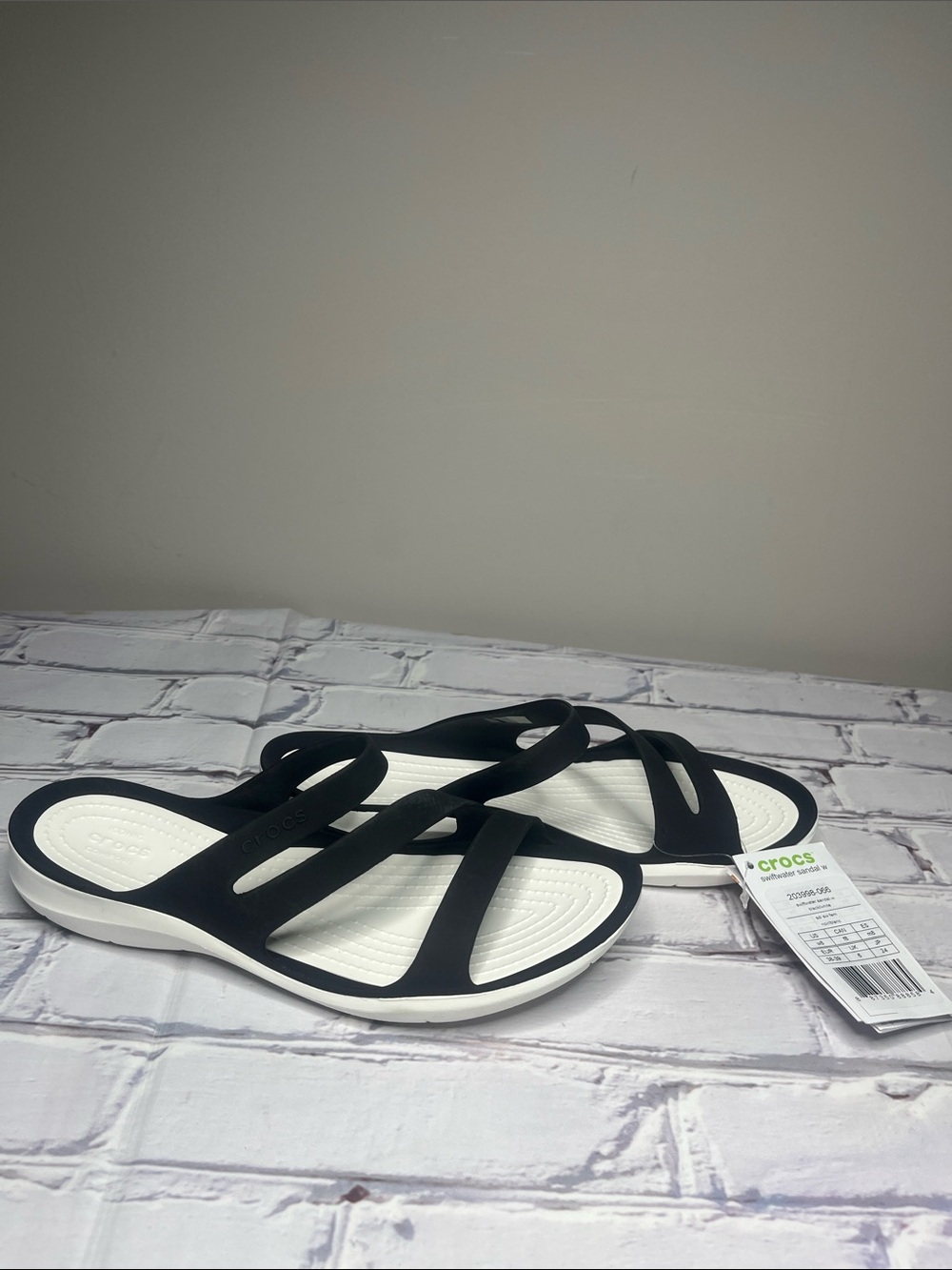 CROCS White and Black Swiftwater Sandal